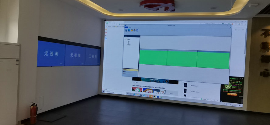 杭州街道辦55寸3.5mm1X3拼接配合軟件，IPAD投屏